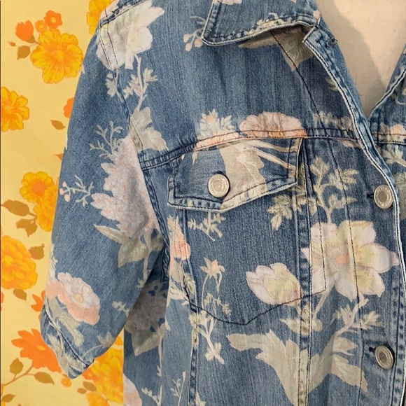 Fun True Vintage Floral Denim Button Down Jacket - Picture 4 of 12